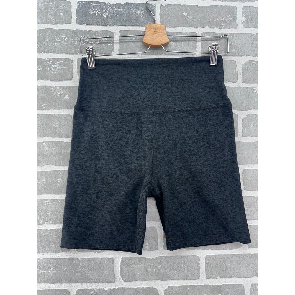 Beyond Yoga Womens High Waisted Biker Shorts Charcoal Heather Gray XL Activewear